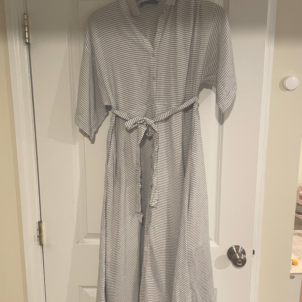 Hatch Button Down Midi Dress With Belt Size 0 - image 1